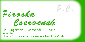 piroska cservenak business card